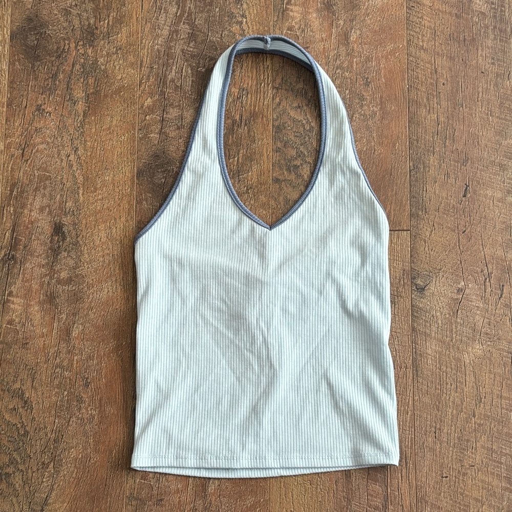 American Eagle Outfitters Light Blue Ribbed Top